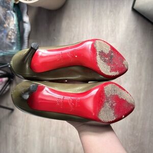 Christian Louboutin Green Heels with Red Soles